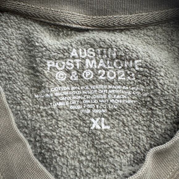 Post Malone Austin Concert Sweatshirt 2023 Tour Brown Orange Key Graphic XL - Picture 8 of 8